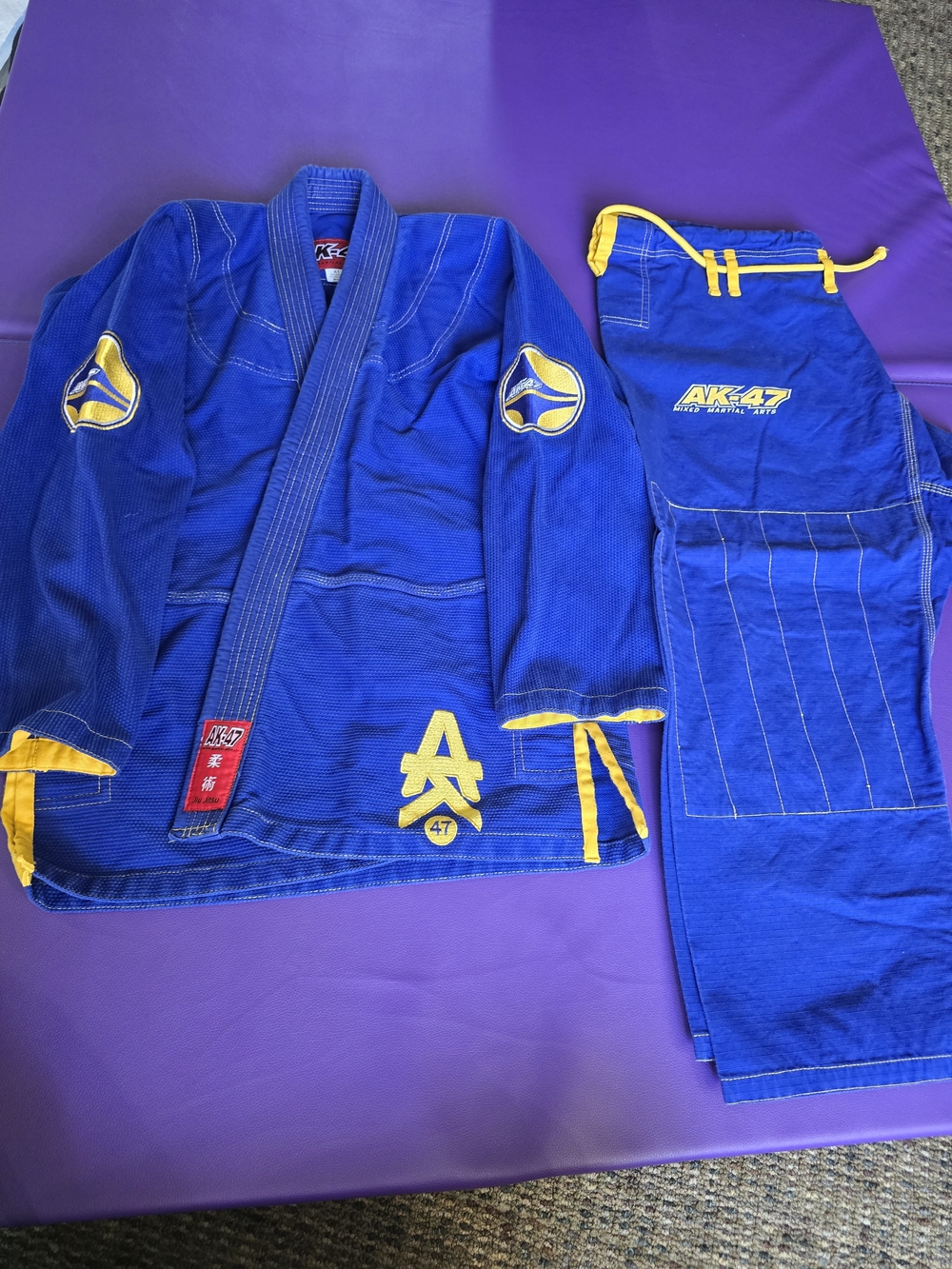 AK-47 Adults Blue and Yellow BJJ Gi